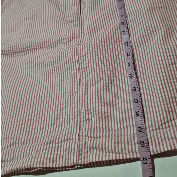 L.L.Bean Skirt Women Size 10 Petite Pink White Seersucker Striped Classic Preppy - Picture 7 of 8